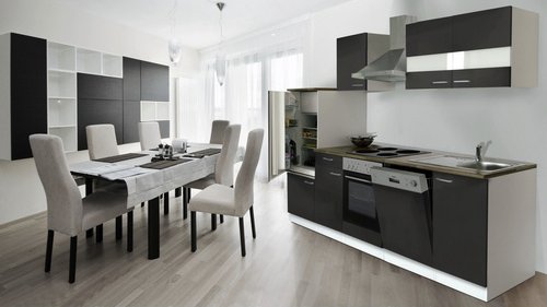 RESPEKTA Küchenblock »Malia«, mit E-Geräten, Gesamtbreite: 280 cm - grau