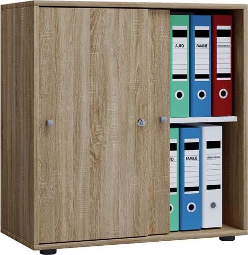 VCM Büroschrank »Lona L mit Schiebetüren«, BxHxL: 37 x 74 x 70 cm, Holzwerkstoff - braun