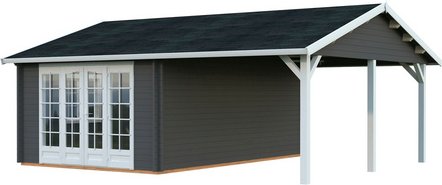 PALMAKO Gartenhaus »Irene«, Aufstellmaße BxTxH: 703 x 619 x 316 cm, lackiert, Holz - grau