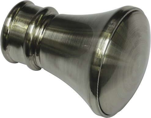 GARDINIA Endknopf, Windsor, Konus, 25 mm, 2 Stück, Silber - silberfarben