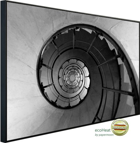 papermoon Infrarotheizung »EcoHeat - Wendeltreppe Schwarz + Weiss«, Matt-Effekt - bunt