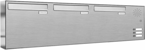 AL BRIEFKASTENSYSTEME Briefkasten, Parteien: 3, Zaundurchwurf, BxHxT: 153,249 x 34,5 x 11,6 cm - silberfarben