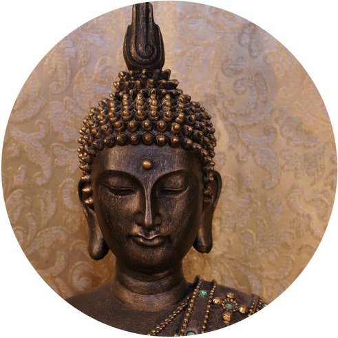 K&L Wall Art Vliestapete »Runde Vliestapete«, Buddha Feng Shui Deko Wellness, mehrfarbig, matt - bunt