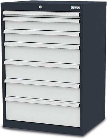 Thumbnail - Simplaflex Schubladenschrank, BxHxT: 70 x 102 x 57,5 cm - grau