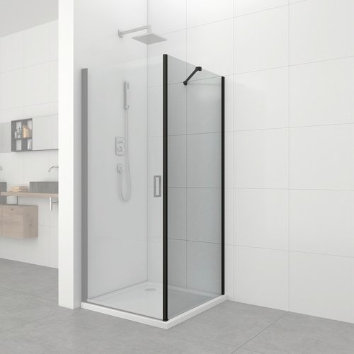 Sanotechnik Duschtrennwand »Elite Black«, B x H: 88,5 x 195 cm - transparent