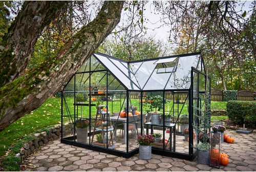 Thumbnail - HALLS Gewächshaus »Garden Room«, schwarz, Aluminium/Sicherheitsglas