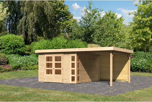 KARIBU Gartenhaus »Kerko 6«, Holz, BxHxT: 302 x 216 x 306 cm (Außenmaße inkl. Dachüberstand) - braun