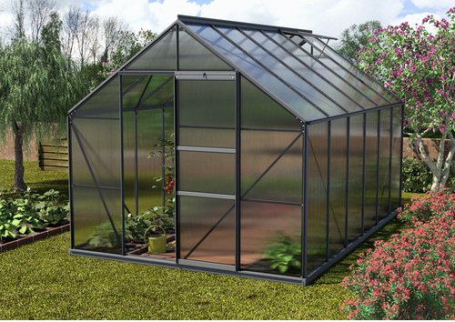 VITAVIA Gewächshaus »Merkur«, 9,9 m², Kunststoff/Aluminium, winterfest - grau