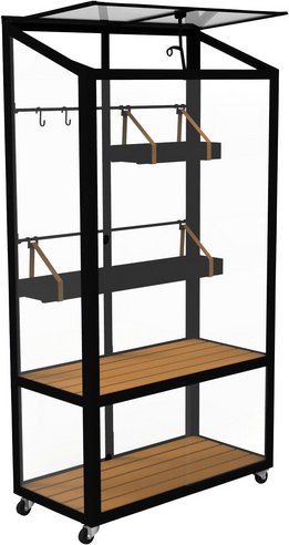 JULIANA Gewächshaus »City Greenhouse«, BxT: 40 x 80 cm, 3 mm Sicherheitsglas - schwarz