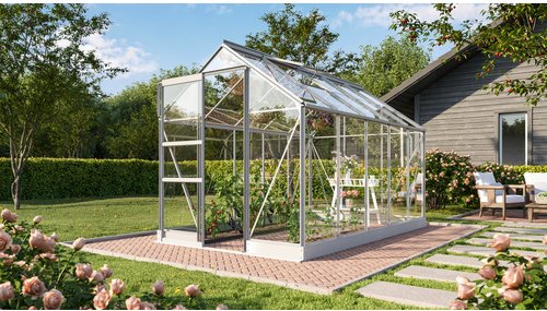 VITAVIA Gewächshaus »Eris 6200«, BxHxL: 195 x 219,9 x 323,2 cm - silberfarben