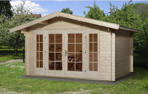 WEKA Gartenhaus »137 Gr.1«, Holz, BxHxT: 460 x 262 x 300 cm (Außenmaße inkl. Dachüberstand) - beige