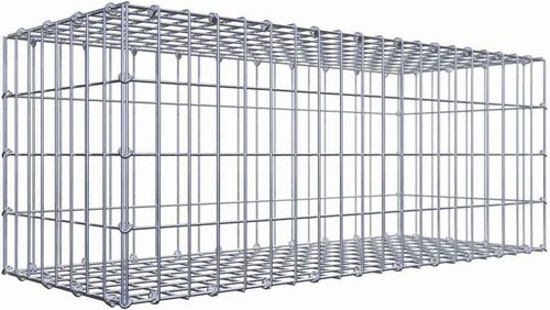 Gabiona Gabione, silbergrau, Maschenweite 5 cm x 10 cm, C-Ring - silberfarben