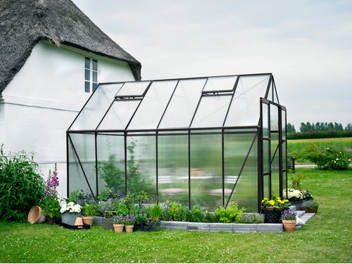 Thumbnail - HALLS Gewächshaus »Magnum«, BxHxL: 257 x 258 x 384 cm, schwarz, Aluminium/Polycarbonat