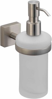 LENZ Seifenspender »SKY«, Nickel-matt, Montageart: Kleben oder Bohren - silberfarben