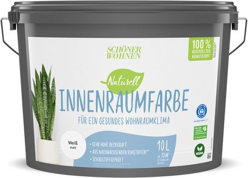 SCHÖNER WOHNEN FARBE Dispersionsfarbe »Naturell Innenraumfarbe«, weiß, 10,0L - weiss