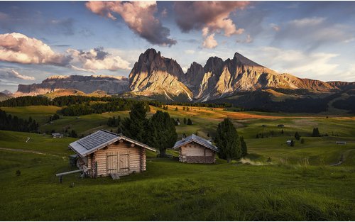 KOMAR Vliestapete »Dolomitentraum«, Breite 450 cm, seidenmatt - bunt