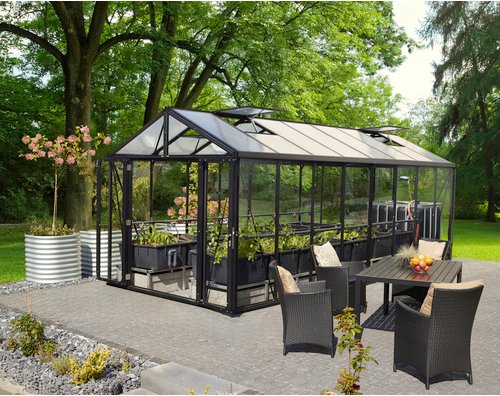 VITAVIA Gewächshaus »Zeus Plus 15700«, BxHxL: 195 x 197 x 131 cm - schwarz