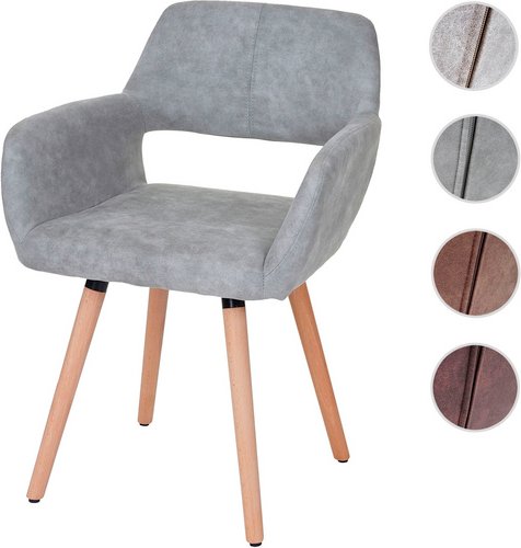 MVG Esszimmerstuhl »MVG-A50 II«, mit Armlehnen - grau