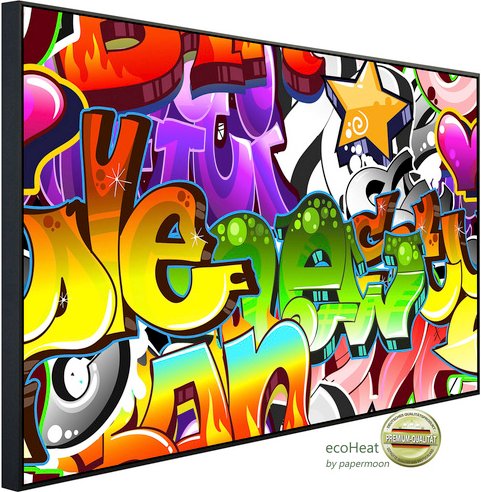 Thumbnail - papermoon Infrarotheizung »EcoHeat - Graffiti«, Matt-Effekt - bunt