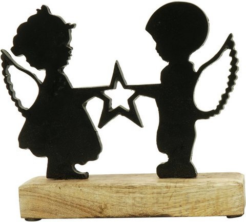 Flowerbox Engelfigur - schwarz