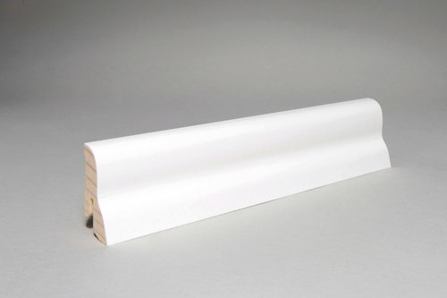 Sockelleiste, Länge: 240 cm, geschwungen, weiß - weiss