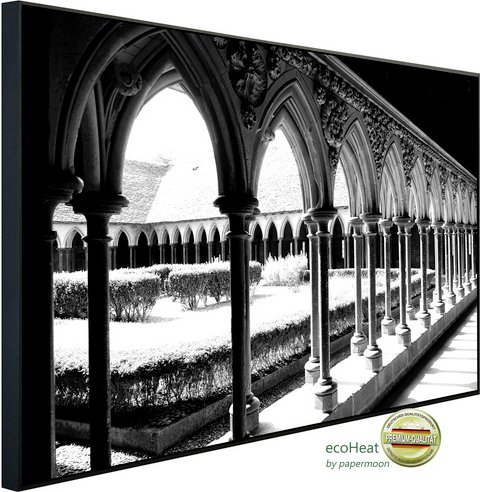 papermoon Infrarotheizung »EcoHeat - Garten Schwarz + Weiss«, Matt-Effekt - bunt