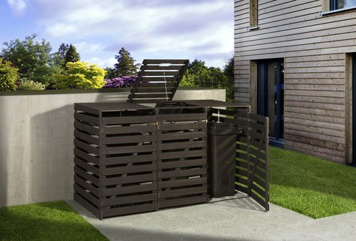 WEKA Mülltonnenbox, 219cm x 122cm x 92cm (BxHxT), 720 Liter - grau