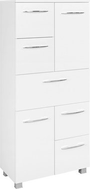 HELD MÖBEL Midischrank »Portofino«, BxHxT: 60 x 130 x 35 cm - weiss
