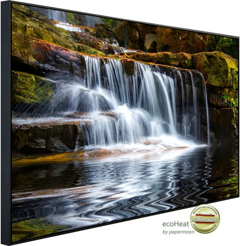 Thumbnail - papermoon Infrarotheizung »EcoHeat - Kleiner Waserfall in Wald«, Matt-Effekt - bunt
