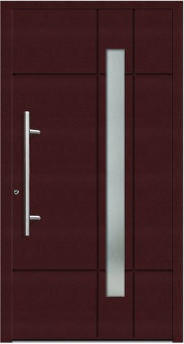 KNOCK Flügelüberdeckende Kunstoff-Haustür »Terra«, purpur - rot