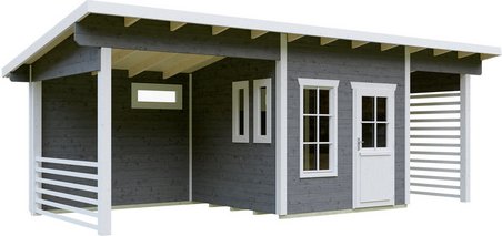 Thumbnail - SKANHOLZ Gartenhaus »Namur«, BxHxT: 750 cm x x 315 (Außenmaße inkl. Dachüberstand) - grau