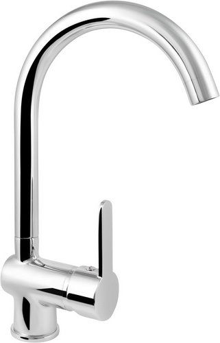 WELLWATER Einhebelmischer, verchromt, 360° schwenkbarer Auslauf - silberfarben