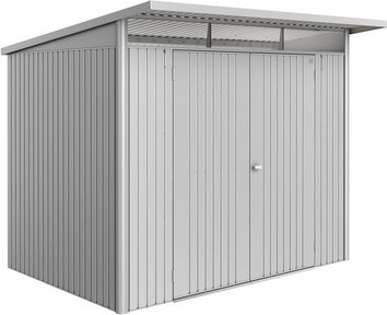 BIOHORT Gerätehaus »AvantGarde Eco«, BxHxT: 260 x 218 x 220 cm (Außenmaß), Gr. A5, silber-metallic, - grau