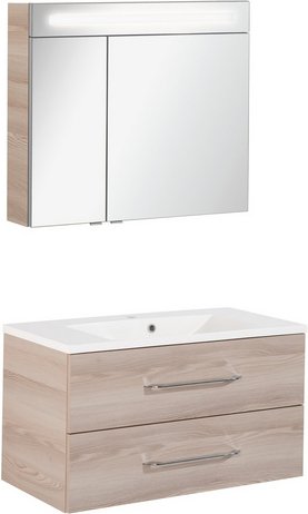 FACKELMANN Waschplatz-Set »B.CLEVER«, 90cm SPS Alaska Esche - braun