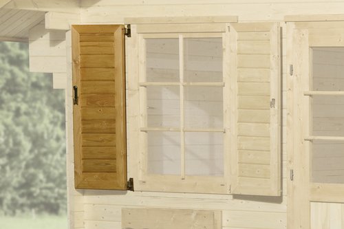 WEKA Fensterladen für Gartenhäuser, Holz - beige