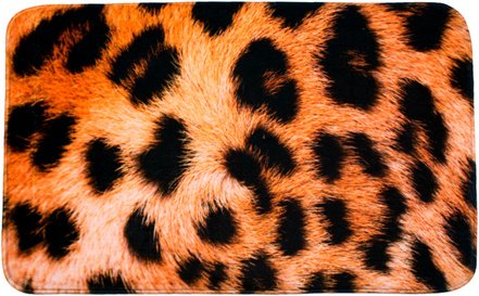 Sanilo Badteppich, braun, Polyester, mit Leopardenfell