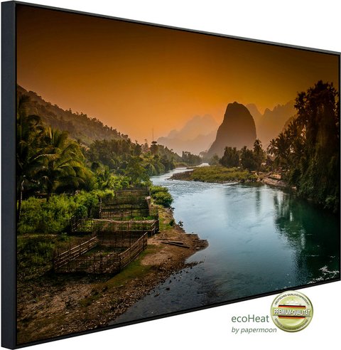 papermoon Infrarotheizung »EcoHeat - Fluss in Landschaft«, Matt-Effekt - bunt