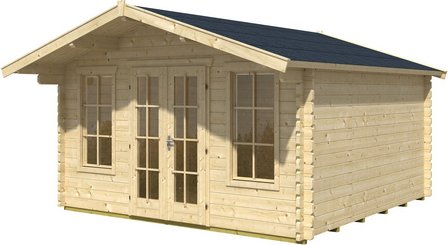SKANHOLZ Gartenhaus »Trondheim«, Holz, BxHxT: 420 x 264 x 380 cm (Außenmaße inkl. Dachüberstand) - beige