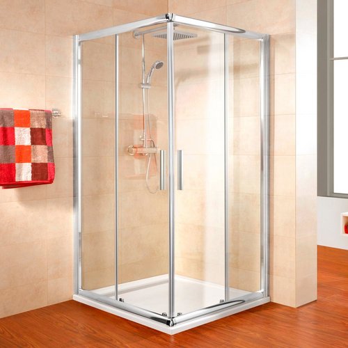 SCHULTE Eckdusche »Kristall/Trend«, BxTxH: 90 x 90 x 185 cm - transparent