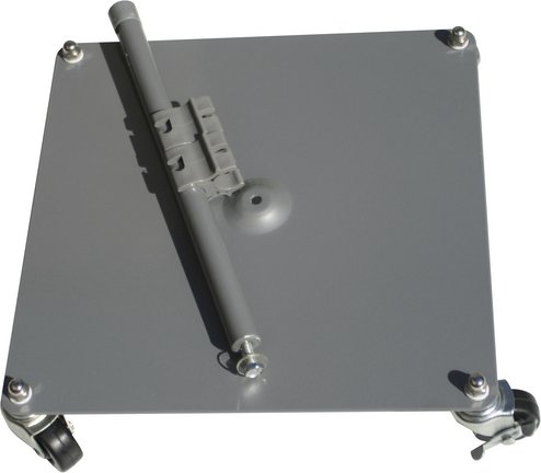 PEDDY SHIELD Paravent Fußplatte rollbar, für Sonnenschirme, silberfarben, Länge: 35 cm