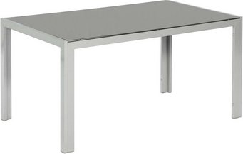 MERXX Gartenmöbelset »Ferrara«, 4 Sitzplätze, Edelstahl/Textil/Akazienholz - silberfarben