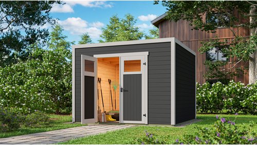 Gartenhaus, NIKA 3, 28 mm , graphitgrau