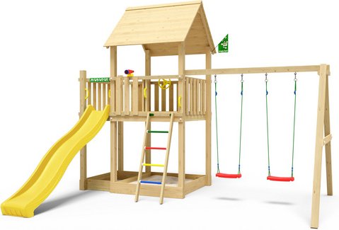 JUNGLE GYM Spielturm »Silvi«, LxBxH: 443 x 365 x 349 cm, gelb - gruen