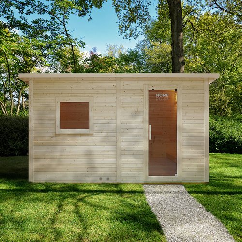 HOME DELUXE Saunahaus »Talo«, BxHxT: 400 x 220 x 217 cm, 8 kW Saunaofen - beige