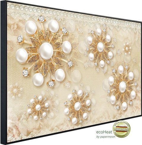 papermoon Infrarotheizung »EcoHeat - Muster gold weiss«, Matt-Effekt - bunt