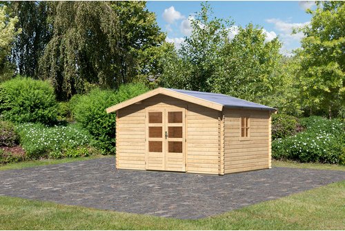 KARIBU Gartenhaus »Meldorf 5«, Holz, BxHxT: 387 x 242 x 297 cm (Außenmaße) - beige