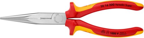 KNIPEX Flachrundzange, Rot | Gelb, 200 mm