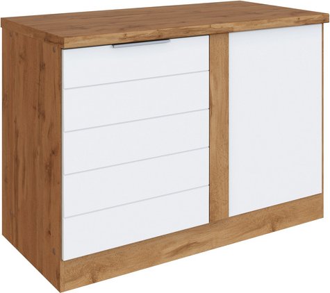 HELD MÖBEL Eckunterschrank »Faro«, BxHxT: 120 x 86 x 60 cm, Holzwerkstoff - weiss