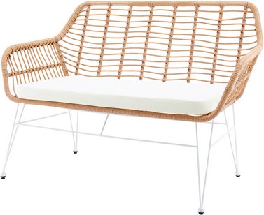 SalesFever Sitzbank, BxH: 120 x 85 cm, Metall (Eisen)/Kunststoff - braun