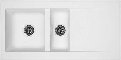 RESPEKTA Einbauspüle, weiß, Verbundstoff-Mineralstoff-Glasfasern/Kunstharz